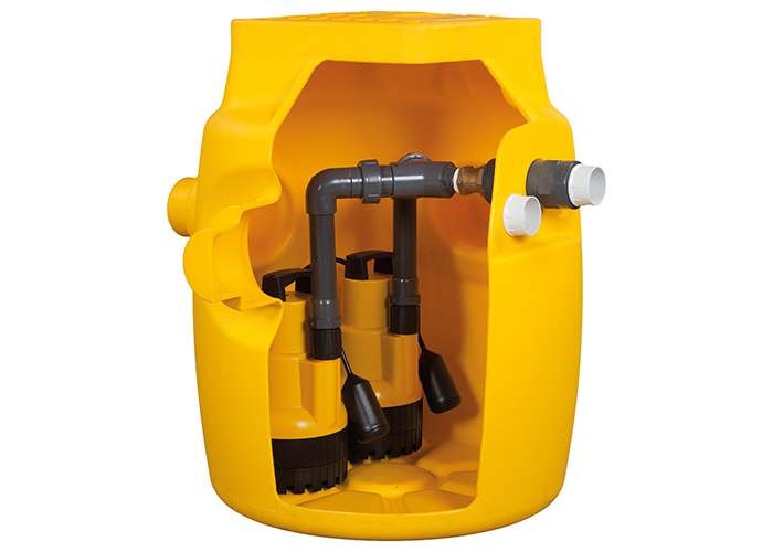 Dual V6 Sump Pump Station for Basement and Cellar Drainage