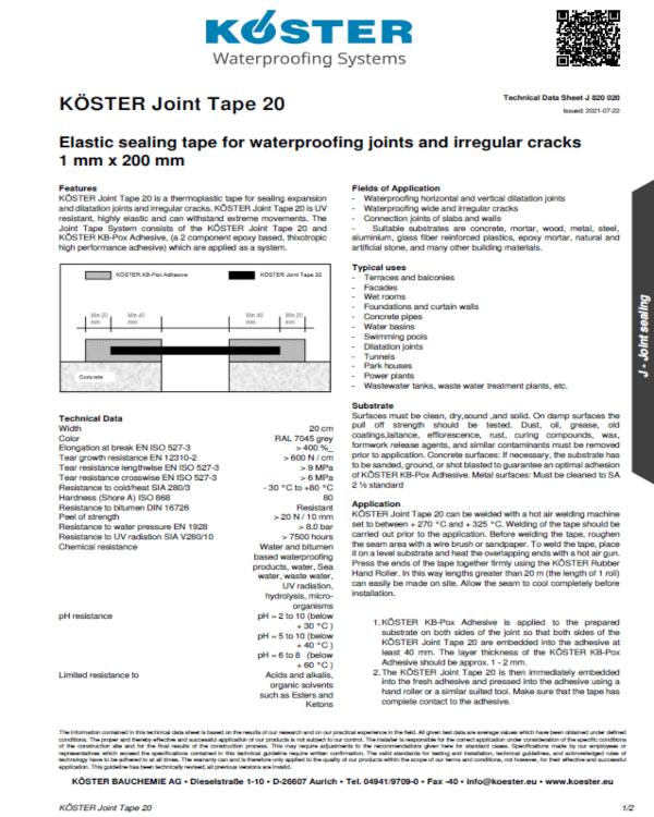 Koster Joint Tape 20