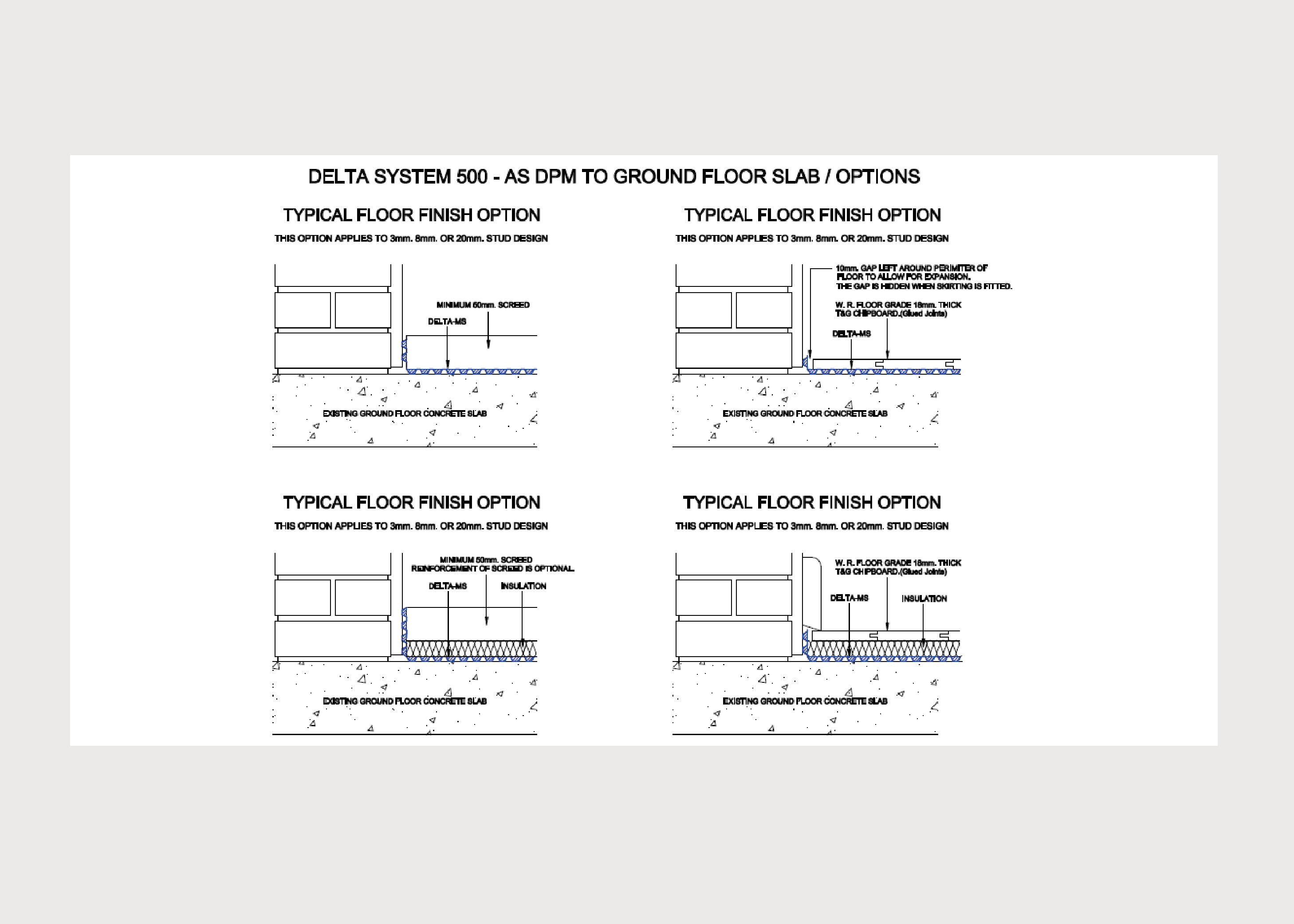 Technical Drawings Damp Proofing Systems Delta Membranes