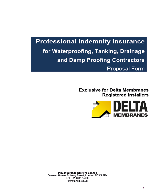 Professional Indemnity Insurance for Delta Registered Installers