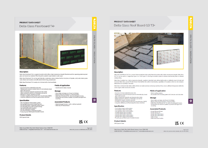 Delta Glass (Insulation) Product Data Sheets