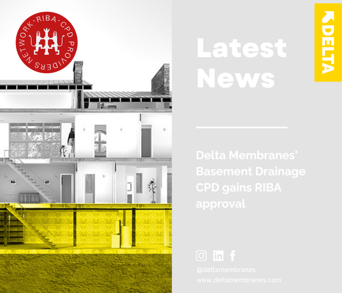 Delta Membranes’ Basement Drainage CPD gains RIBA approval